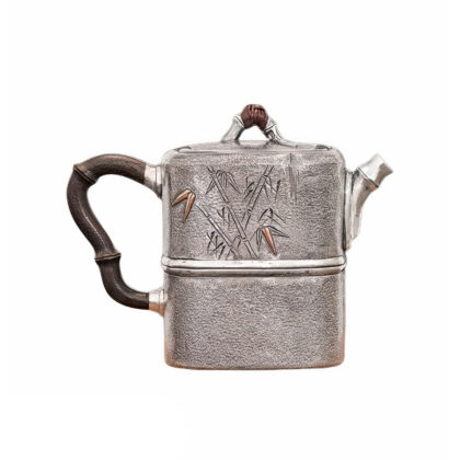 Tea Pot ATB82 - Handcrafted Silver Landscape Design